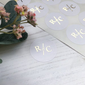 Monogram Wedding Day Stickers •Personalised Envelope Seals/Favour Custom Labels