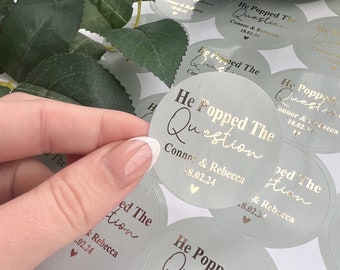 Editable PDF, He Popped the Question Engagement Party Favor Tag, Bridal ...