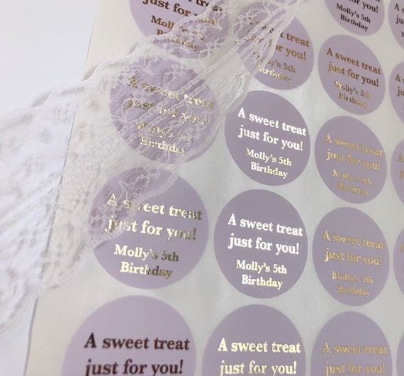 Personalised ROSE GOLD Birthday Party Sweet Bag Stickers 18TH 21ST 30TH FOILED