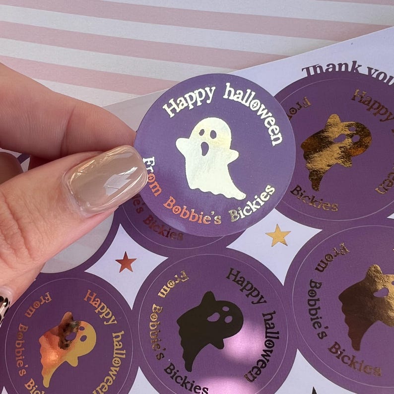 Halloween Business Stickers for Packaging, Happy Halloween Labels With