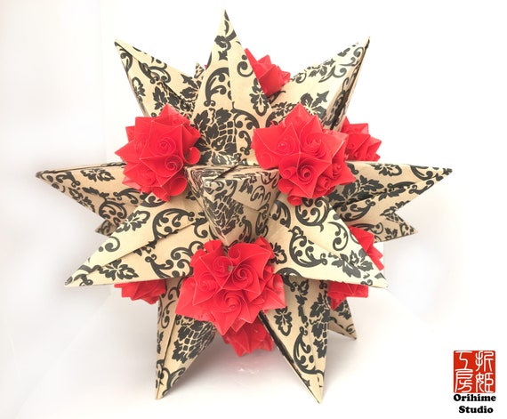 Kusudama Origami Blume Stern Kusudama Japanische Papierkunst Origami Blume Modulare Papierkugel Papier Handwerk Geschenk Wohnkultur