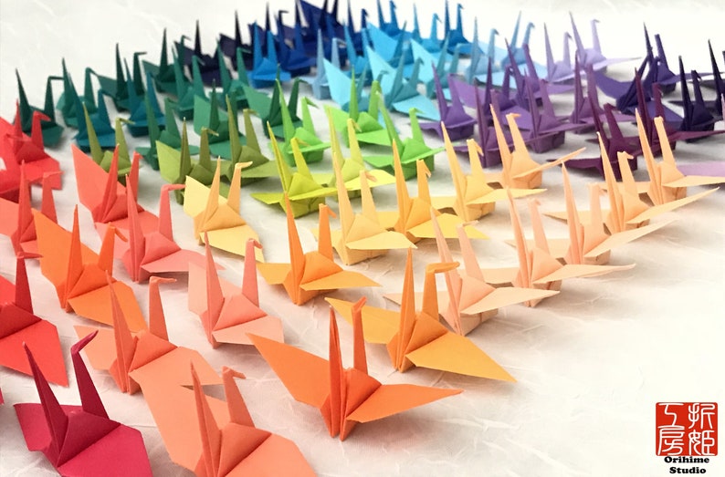 100 Mini Origami Cranes 2 In Colorful Paper Cranes Japanese Etsy 100 Mini Origami Cranes 2 In Colorful Paper Cranes Japanese Etsy