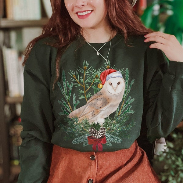 Barn Owl Sweater Cottagecore Christmas Sweater Cottagecore Sweater Goblincore Christmas Sweatshirt Ugly Christmas Sweater Goblincore Sweater