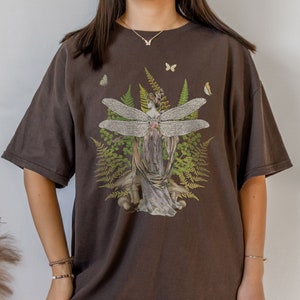 Fairy Shirt Fairycore Clothing Botanical Shirt Mushroom Shirt Cottagecore Shirt Cottage Core Clothing Vintage Fairy Core Fairycore Shirt