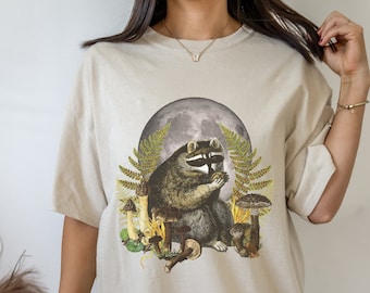 Raccoon Shirt Cottagecore Shirt Indie T Shirt Indie Clothing Cottage Core Clothes Cottagecore Clothing Goblincore Clothing Alt Clothes