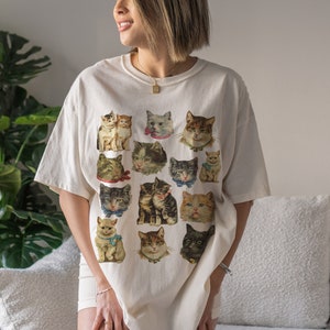Cat Shirt Indie T Shirt Cottagecore Clothing Cat Lover Gift Aesthetic Clothes Cottagecore Shirt Vintage Cat T Shirt Cottage Core Clothes