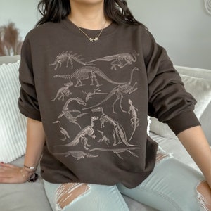 Dinosaur Sweatshirt Indie Sweater Light Academia Sweater Dark Academia Clothing Alt Clothes Indie Clothes Aesthetic Clothing Geology Shirt