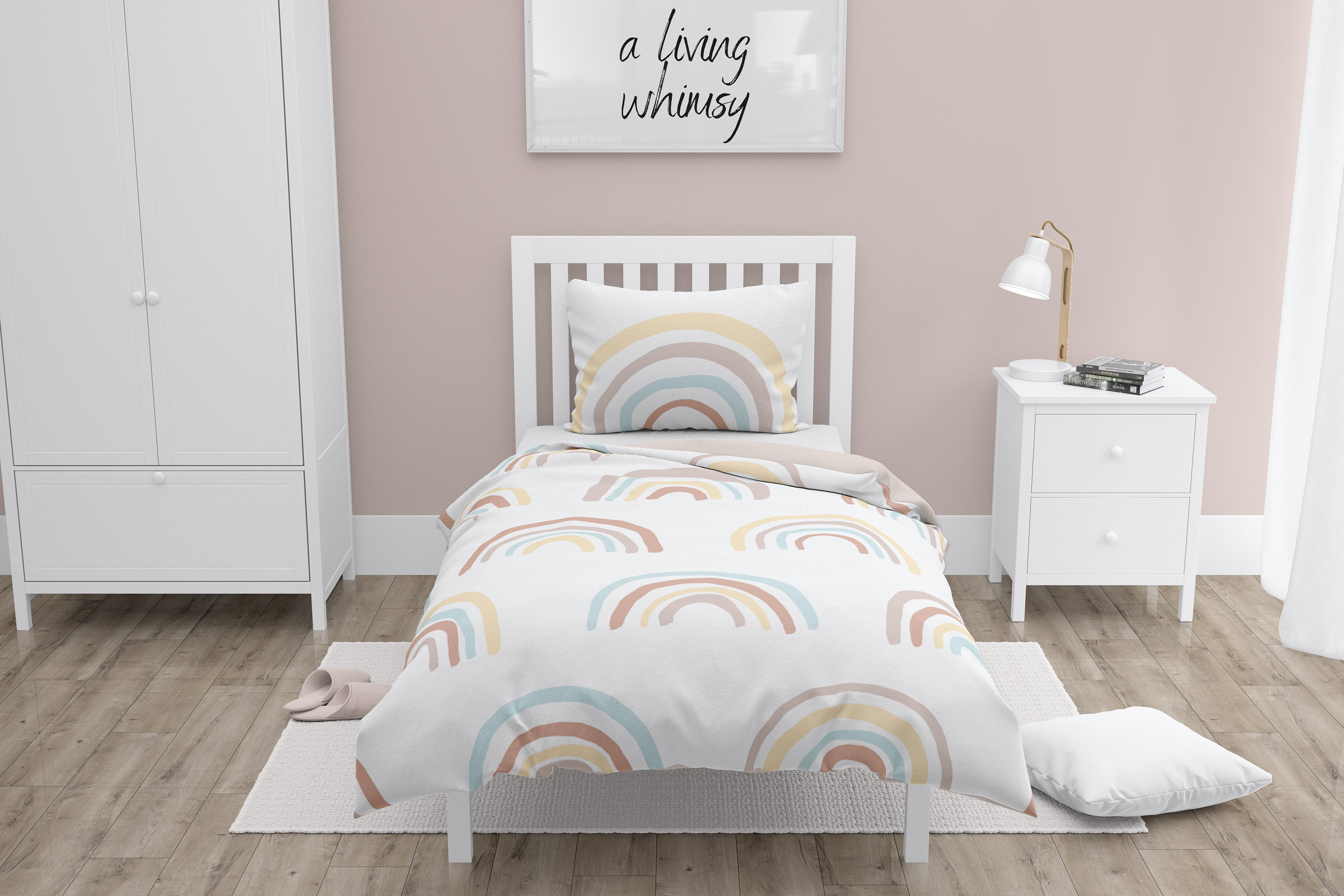 Boho Rainbow Kids Duvet Cover Rainbow Bohemian Pastel Girls Etsy