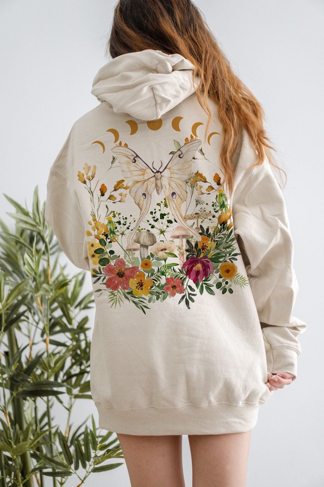 Moth Hoodie Cottagecore Hoodie Mushroom Hoodie Cottage Core Clothes