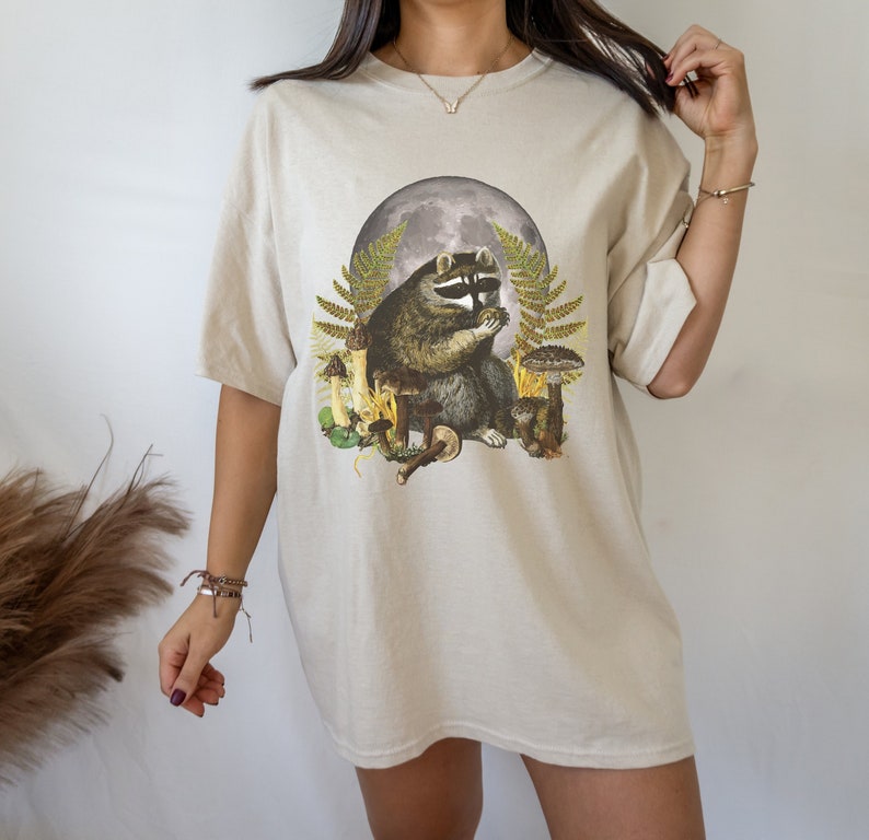 Raccoon Shirt Cottagecore Shirt Indie T Shirt Indie Clothing Cottage Core Clothes Cottagecore Clothing Goblincore Clothing Alt Clothes 