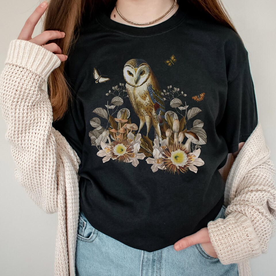 Barn Owl Shirt Cottagecore Shirt Cottage Core Shirt