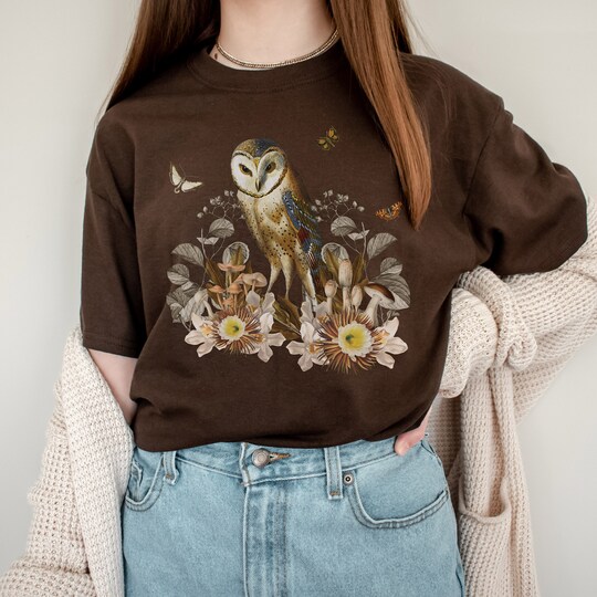 Barn Owl Shirt Cottagecore Shirt Cottage Core Shirt