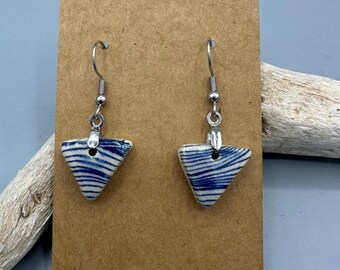 Clay Earrings l Cobalt Blue Triangle l Handmade l Lightweight l
