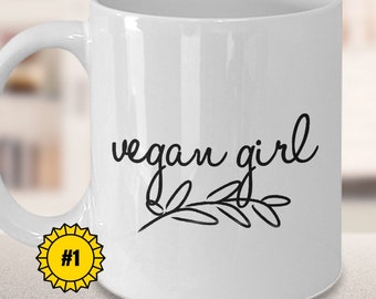 Vegan Girl Mug Cute Vegan Gift for Women Gift Idea for Her Funny Vegan Coffee Mug Vegan Cup Vegan Gf Gift Vegan Girlfriend Mug Wife Present