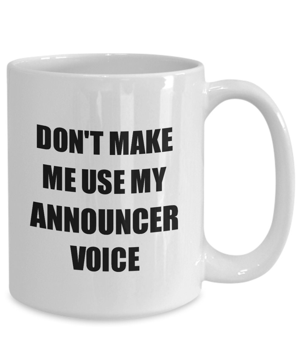 Announcer Mug Coworker Gift Idea Funny Gag For Job Coffee Tea Cup Funny Announcer Gift for Announcer Present