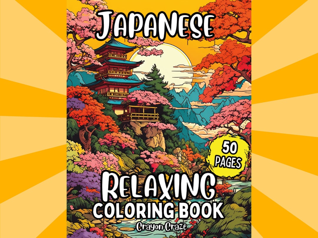 Japanese Relaxing Coloring Pages for Adults Gift 50 Fun Classic
