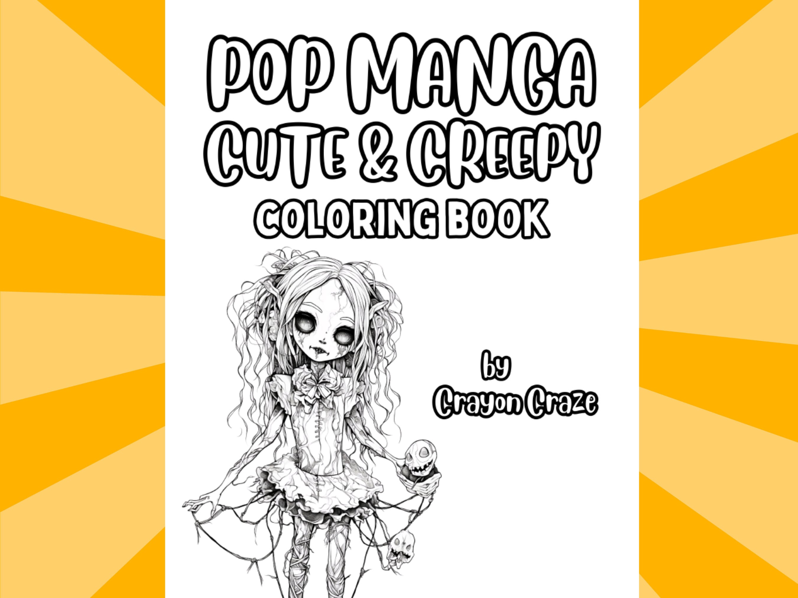 Pop Manga Cute and Creepy Coloring Pages for Adults 50 - Etsy