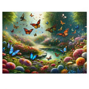 Butterfly Garden Jigsaw Puzzle Unique Gift for Mom Friend Nature Lover ...