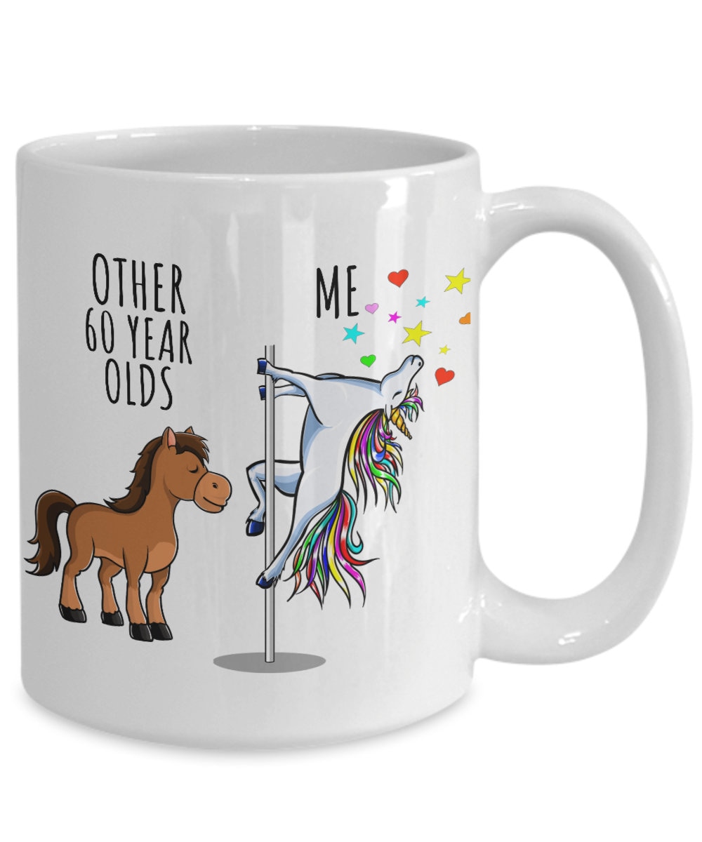 Unicorn 60 Year Olds Mug Other Me Funny 60th Birthday Gift for Women Her Sister Mom Coworker Girl Friend Cute Present Magical Gag Tea Cup