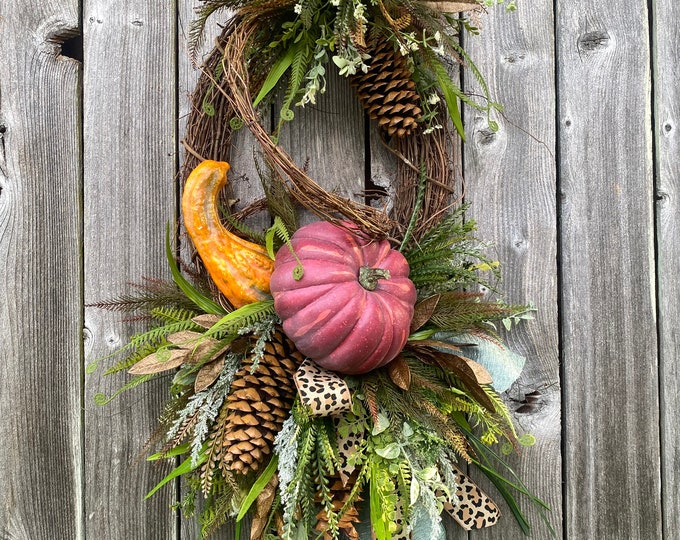 Fall Decor, Fall Grapevine, Pumpkin Grapevine, Fall Home Decor, Home Decor, Fall Wreath, Farmhouse Wreath, Farmhouse Decor