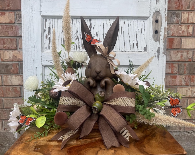 Easter Bunny Centerpiece, Spring Table Decor, Easter Decoration, Bunny Floral Arrangement, Easter Table Accent, Table Decor, Home Decor