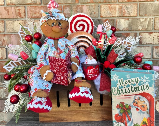 Whimsical Gingerbread Christmas Centerpiece Holiday Table Decor Festive Gingerbread Arrangement Table Decor Home Decor