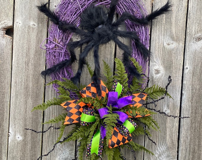 Spider Wreath, Halloween Grapevine, Spider Grapevine, Halloween Decor, Home Decor, Front Door Decor