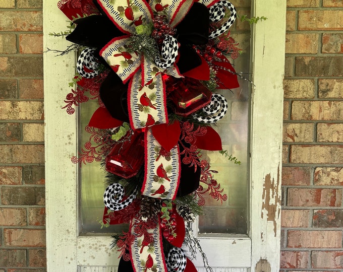 Cardinal Swag, Christmas Swag, Christmas Decor, Cardinal Decor, Home Decor, Front Door Decor, Cardinal, Christmas