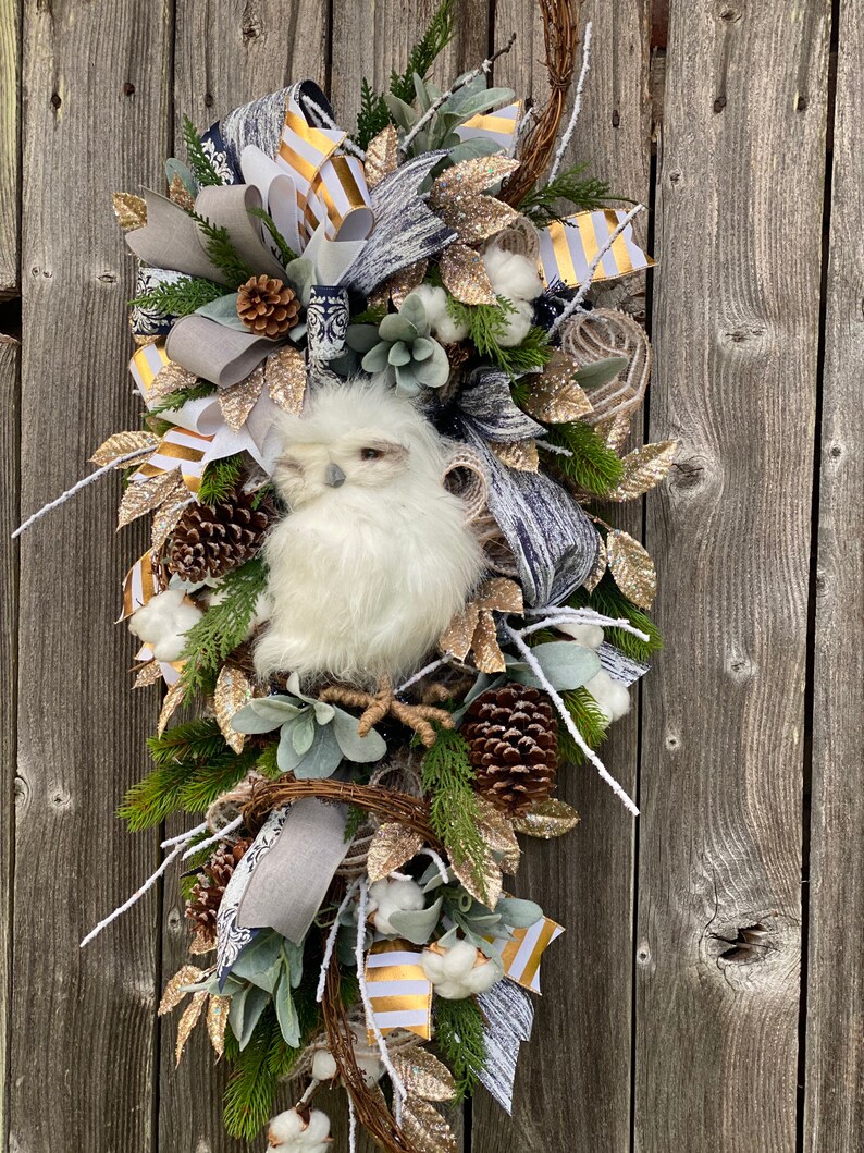 Rustic Swag, Owl Swag, Rustic Owl Swag, Rustic Elegant, Christmas Decor