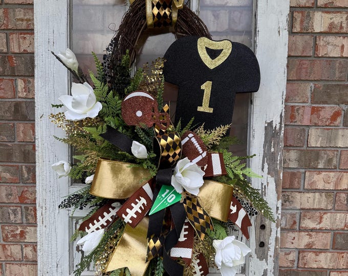 Luxury Football Door Wreath, Sports Wreath, Game Day Door Decor,  Football Jersey, Football Decor, Front Door Decor, Home Decor, Sport Decor