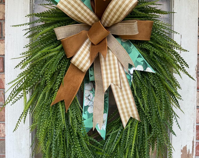 All Year Round Wreath, Bead Grass Wreath, Button Fern Wreath, Everyday Wreath, Greenery Wreath, Front Door Decor, Best Selling Wreath