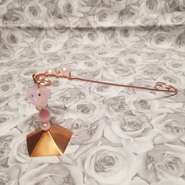 Pink pig copper candle snuff with handle