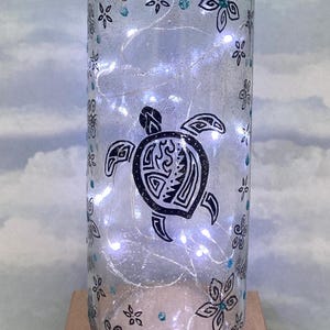 Polynesian Sea Turtle Light, Sea Turtle Light, Sea Turtle Lamp, Sea Turtle Night Light, Sea Turtle Bottle Light, Turtle Night Light