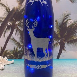 Deer Light, Deer Lamp, Deer Night Light, Deer Bottle Light, Buck Night Light, Buck Light, Buck Lamp, Adirondack Lamp, Rustic Lamp