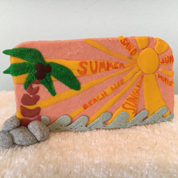 Summer Sunshine Standup Scene Clay Miniature, Mini Beach Sign, Mini Summer Sign, Summer Sign, Sunshine Sign, Beach Sign