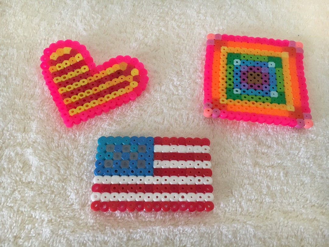 Perler Bead Shapes Set of 3, Perler Bead Art, Perler Bead Designs Etsy