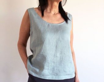 Leinen Tank Top, Sommer Leinen Bluse, Damen Leinen Top, Leinen T Shirt, loses Leinen Top, umweltfreundliches Top, Frauen Tank Top, lässiges Leinen Shirt