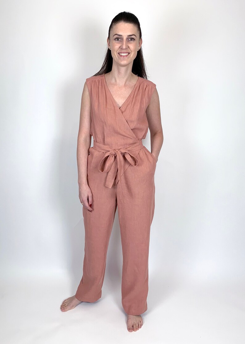linen jumpsuit sleeveless