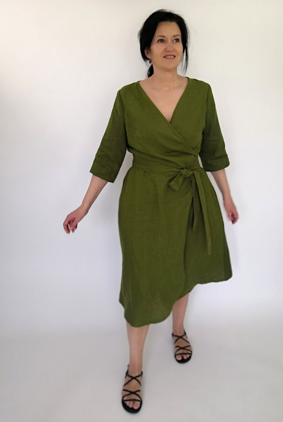 Mid length wrap dress hot sale