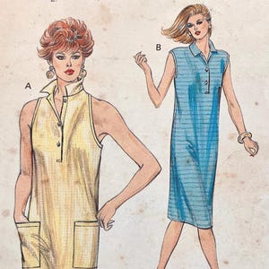 UNCUT Kwik Sew 1516. Easy Summer Dress Pattern with Front Placket Stretch Knits. XS-L
