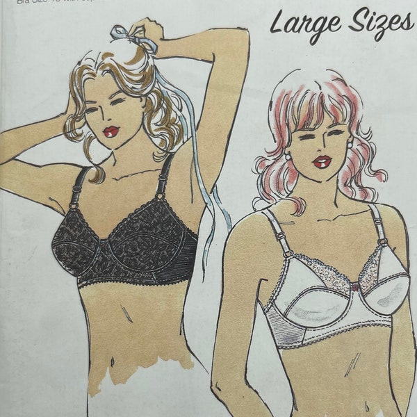 UNCUT Kwik Sew 2374. Full Coverage Bra Large Sewing Pattern, Lingerie Rare Tricot, Sheer or Lace Bras. Sizes 42-46 Cup C D DD DDD