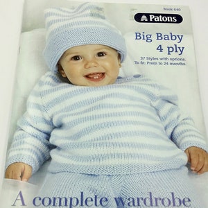PATONS Book 640 Big Baby 4 Ply 37 Knitting Patterns Preemie