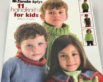 Panda Knitting Book 204. 11 Handknit Patterns for Kids - Ponchos, Jumpers, Cardigans, Vests in 8-Ply Yarn. Sizes 2-10 Years