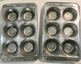 Pair Of Vintage KANDE Patty Pan Or Muffin Tins Made In Australia French Kitchen Pair Of Vintage KANDE Patty Pan Or Muffin Tins Made In Australia French Kitchen
