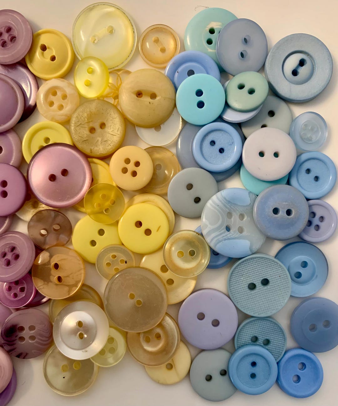 Buttons Pastal Color 120+ Pastel Buttons: Calming Colours. Sew Through Style (12-20mm) - Etsy