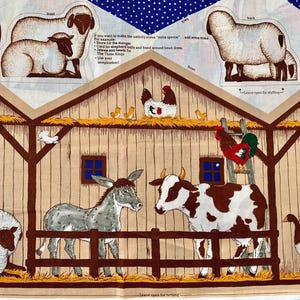 Cranston &#39;Keepsake Crafts&#39; NATIVITY SCENE Fabric Panel - Stable, Mary, Joseph, Baby Jesus, Animals. Measures 89 x 112cm (35&quot; x 44&quot;)