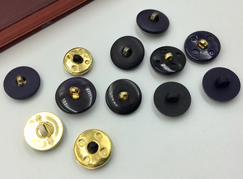 12 x Assorted Gold and Navy Buttons Includes Three Pairs. | Etsy