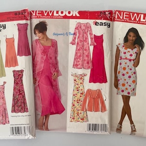 UNCUT Easy New Look Misses' Dress and Jacket (6347, 6373, 6934) Patterns, Sz 10-22