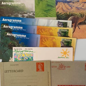 SNAIL MAIL Pack, Vintage Post Office Memorabilia, Letter Cards, Postcards, Aerogrammes, NPs - Carnarvon, Barrington Tops, Alpine. Pre-paids