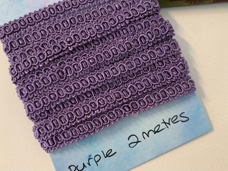 3 Lots Gimp/woven Braid Trim. Colours Purple, Pink and Light Copper